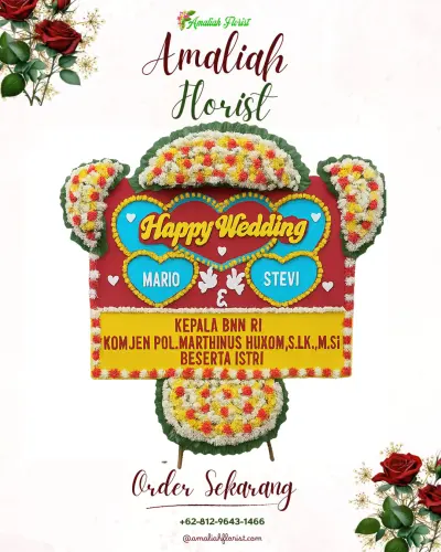 Karangan Papan Bunga Pernikahan di Winong